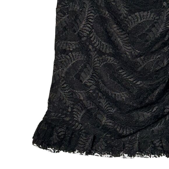 NWT Avec Les Filles Joyce Azria Lace Overlay Mini Skirt Black Size M Made in USA - Picture 4 of 8